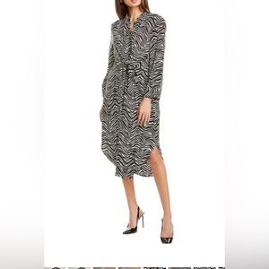 Vince Camuto Black and White Zebra Long Sleeve Dress